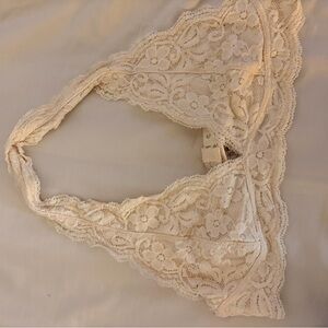 Lace Triangle Bralette - Cream